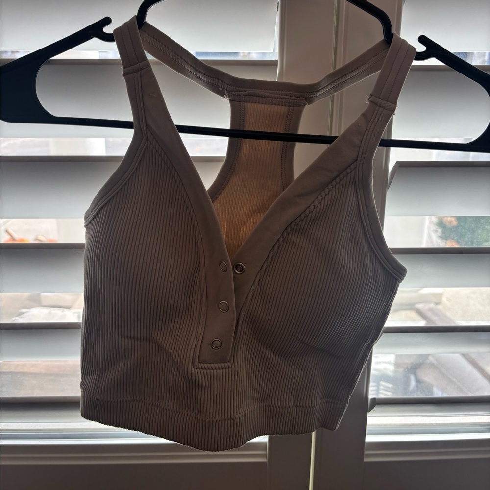 Women's Ribbed Halter Tops - Blue and Cream - Picture 7 of 9